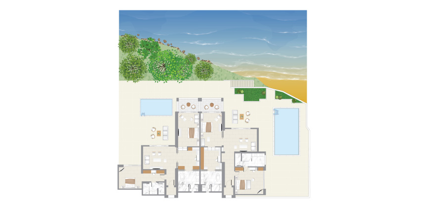 Two-Villa-Residence-with-Private-Beach-4-Bedroom